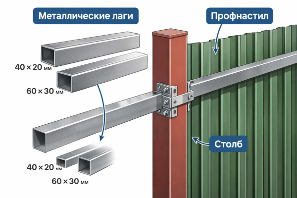 Лага для забора 50х25 2м